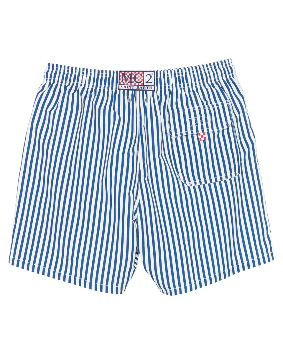 Costume da Bagn Gustavia a Righe con Ricamo St. Barth-Mc2 Saint Barth-Costumi da bagno-Vittorio Citro Boutique