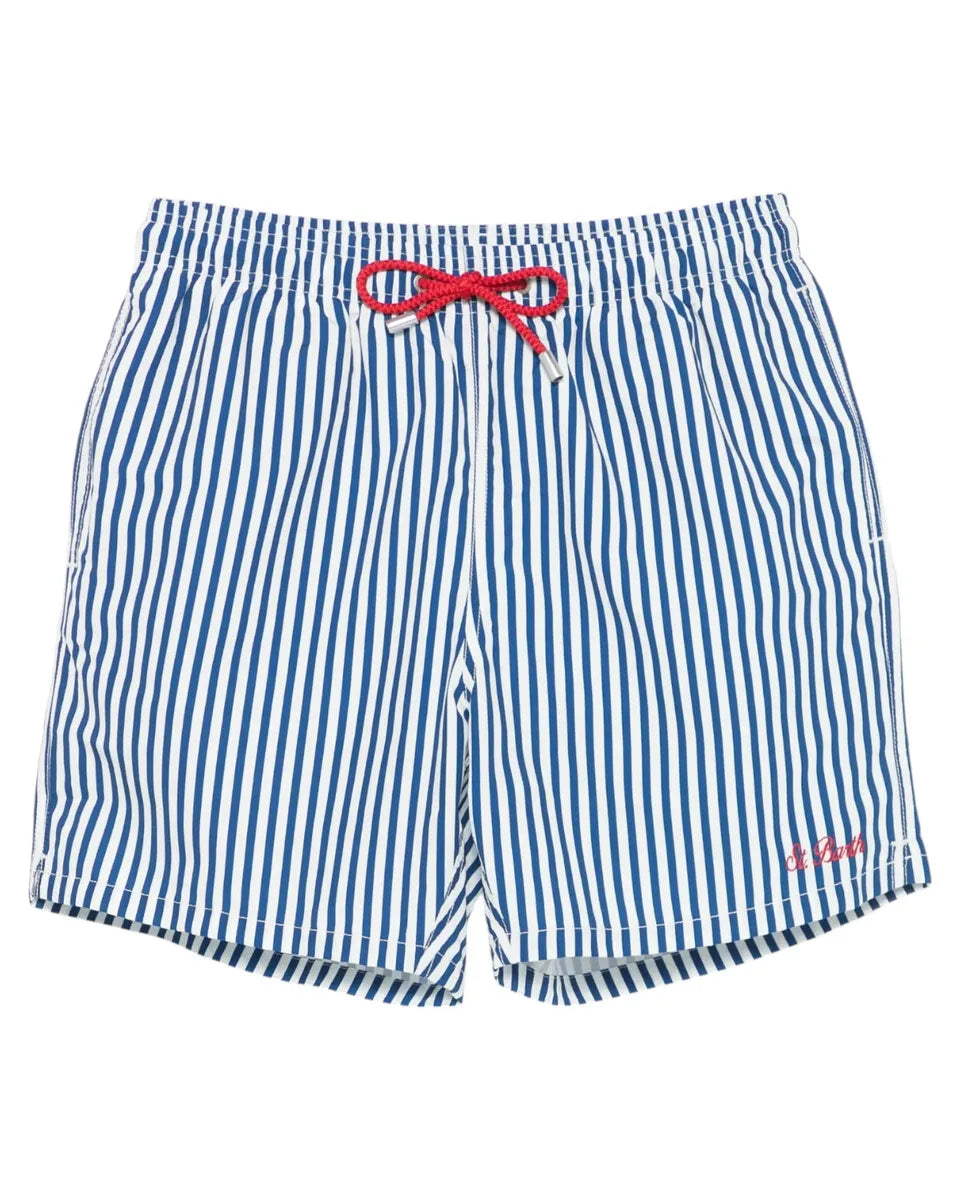 Costume da Bagn Gustavia a Righe con Ricamo St. Barth-Mc2 Saint Barth-Costumi da bagno-Vittorio Citro Boutique