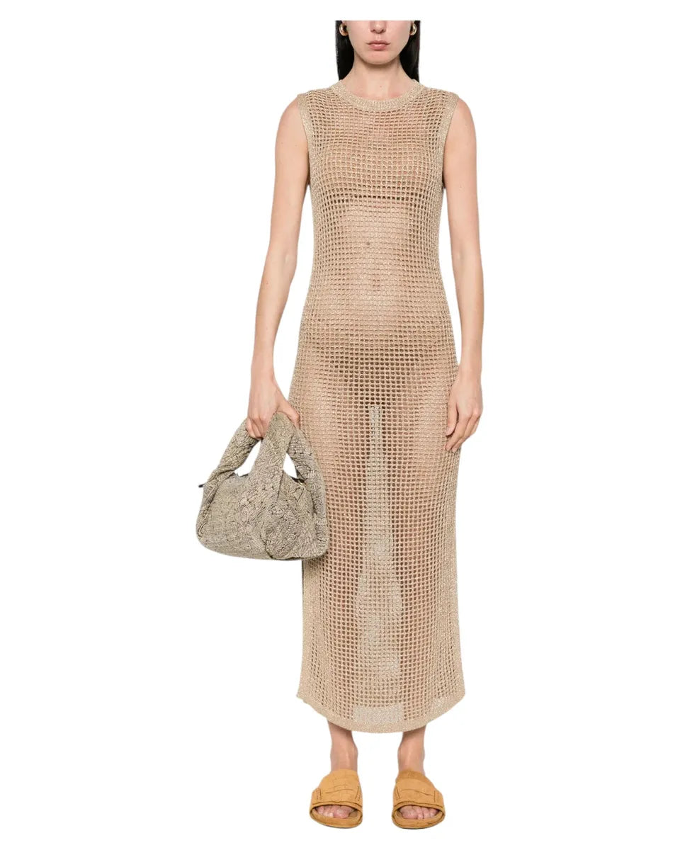 Abito lungo Eileen crochet oro in lurex-Mc2 Saint Barth-Abiti-Vittorio Citro Boutique