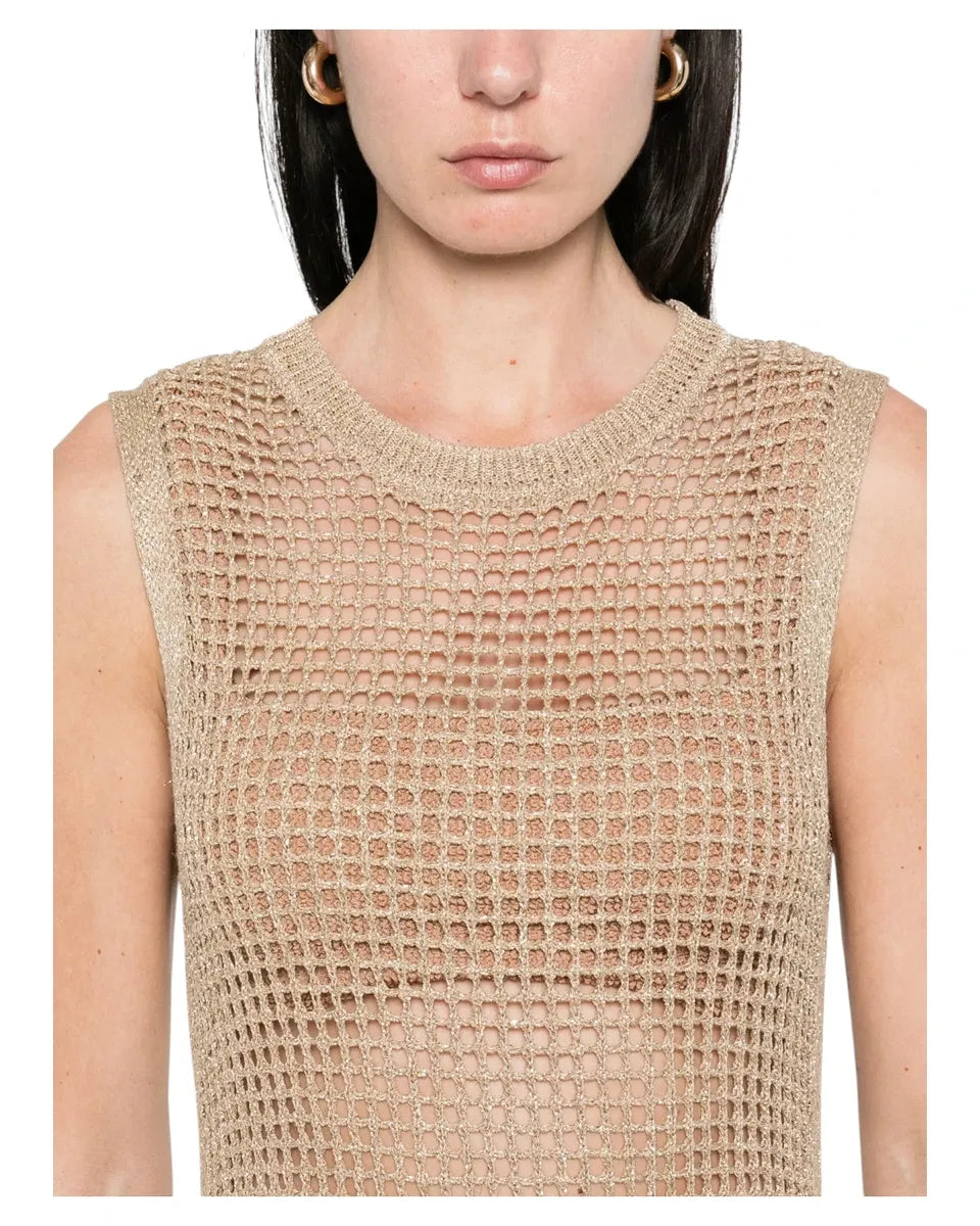 Abito lungo Eileen crochet oro in lurex-Mc2 Saint Barth-Abiti-Vittorio Citro Boutique