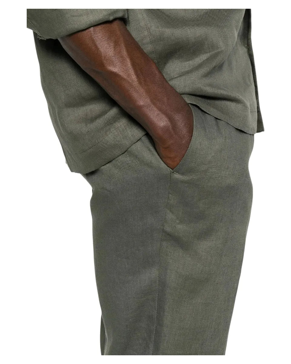 Pantaloni Denny in Lino Made in Italy-Michael Coal-Pantaloni-Vittorio Citro Boutique