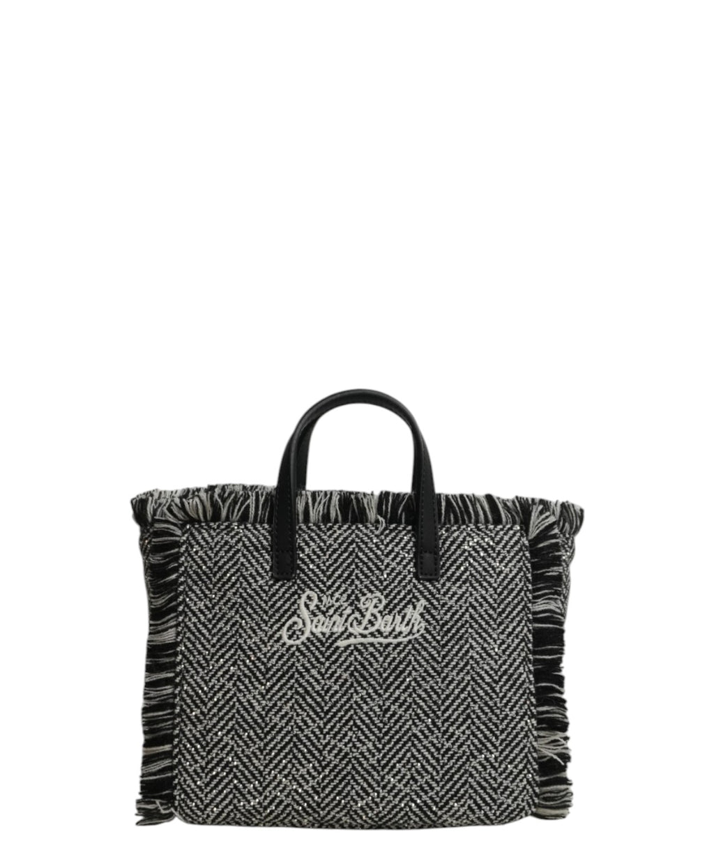 Vanity Mini-taske i sildebensuld med strass