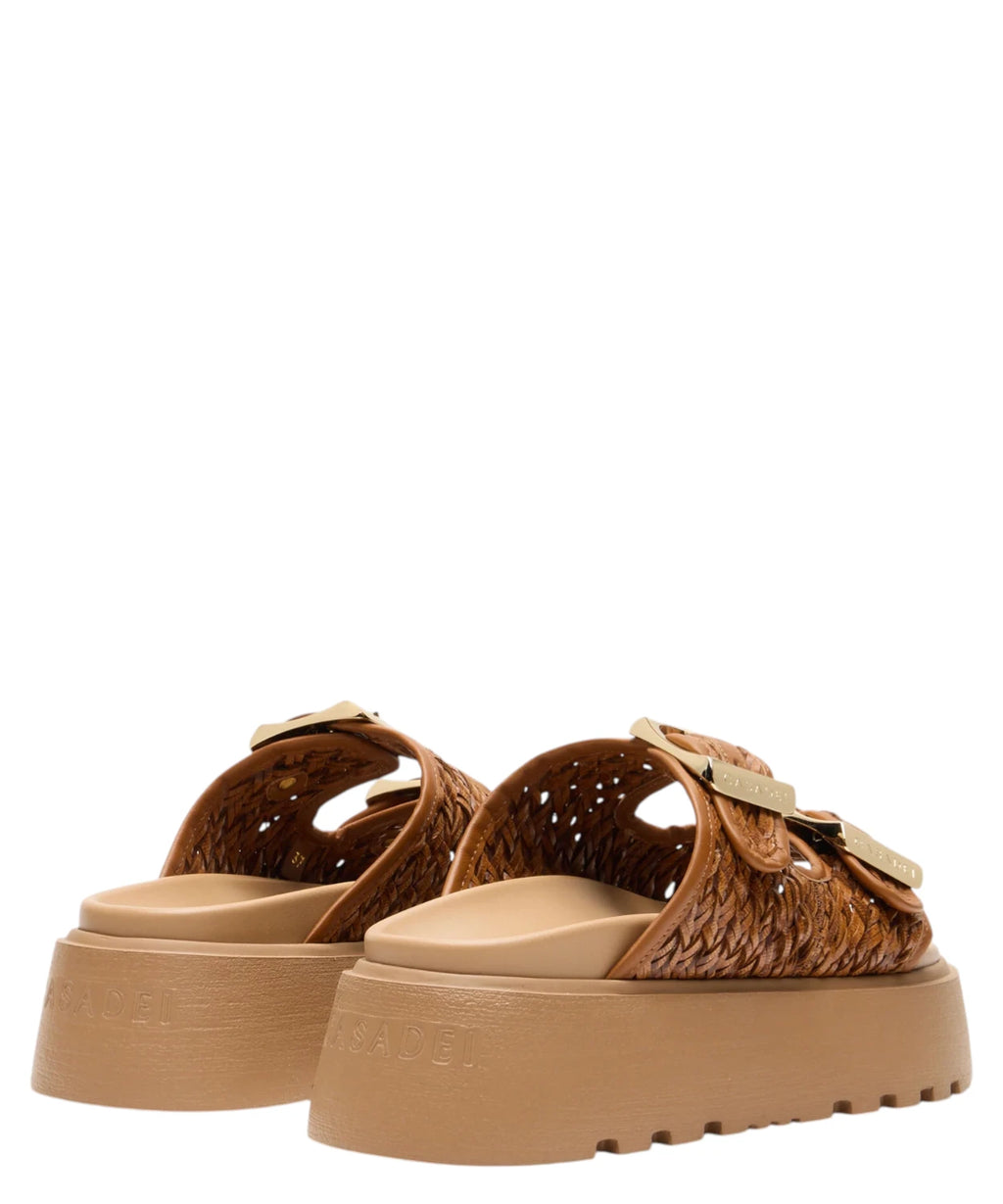 Suncity Birky Slide Donna Intrecciati in Havanna