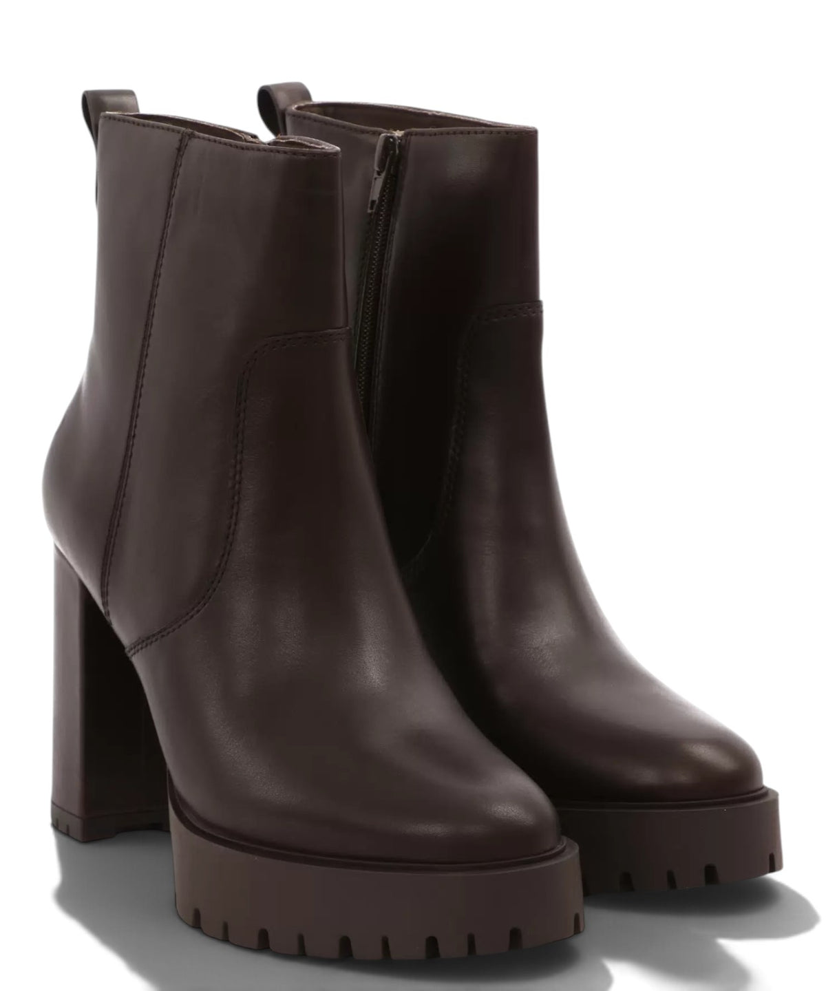 Pinko Botins em pele com salto largo e sola de borracha com relevo