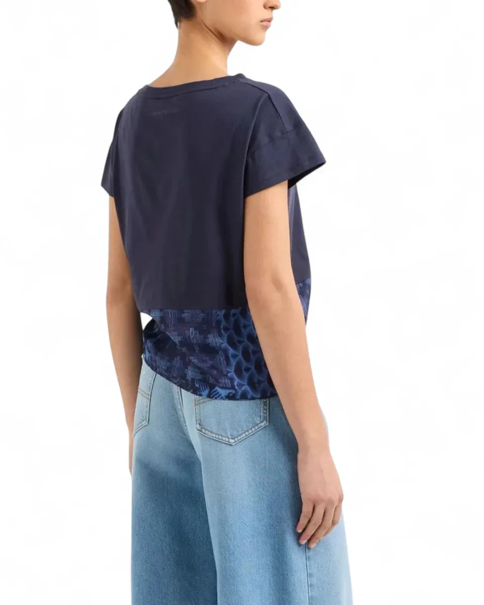 T-shirt con Nodo in Jersey di Cotone-T-shirt-Emporio Armani-Vittorio Citro Boutique