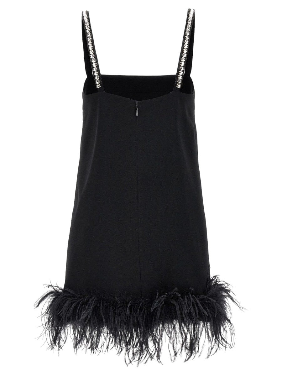 Mini Abito "Trebbiano" con Piume e Cristalli-Pinko-Abiti-Vittorio Citro Boutique