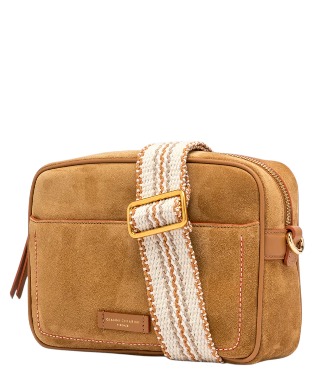 Nina Gianni Chiarini Hammered Leather Shoulder Bag with Braided Strap