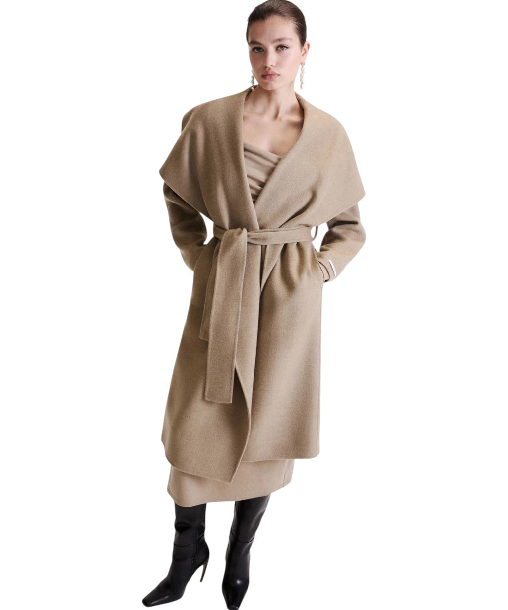 Cappotto in Lana Vergine Donna con Cintura Elegante