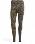 Leggings Leopard 3-Stripes Adidas - Comfort e Stile, con stampa leopardata e bande laterali bianche, ideali per look sportivi e casual.