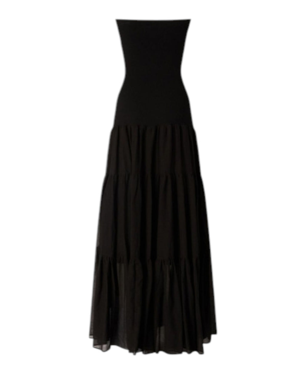 Abito Lungo Pinko Baveno Senza Maniche in Cotone e Seta