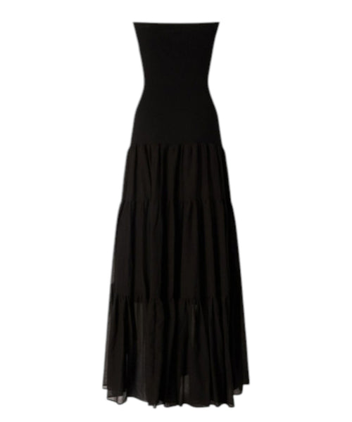 Abito Lungo Pinko Baveno Senza Maniche in Cotone e Seta