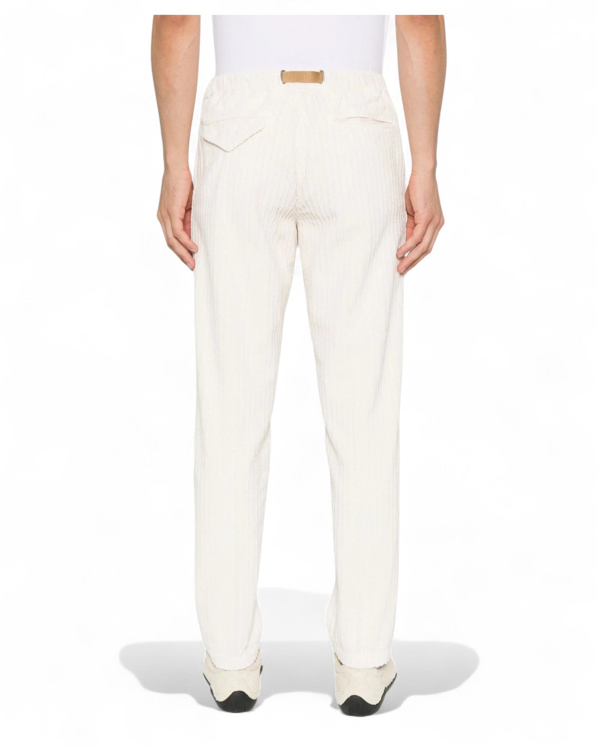 Pantaloni a coste con cintura regolabile-WHITE SAND-Pantaloni-Vittorio Citro Boutique