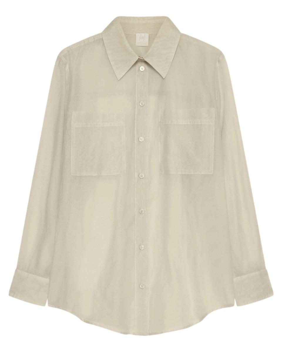 Camicia in Mussola di Cotone e Seta con Tasche Applicate-Marella-Camicie-Vittorio Citro Boutique