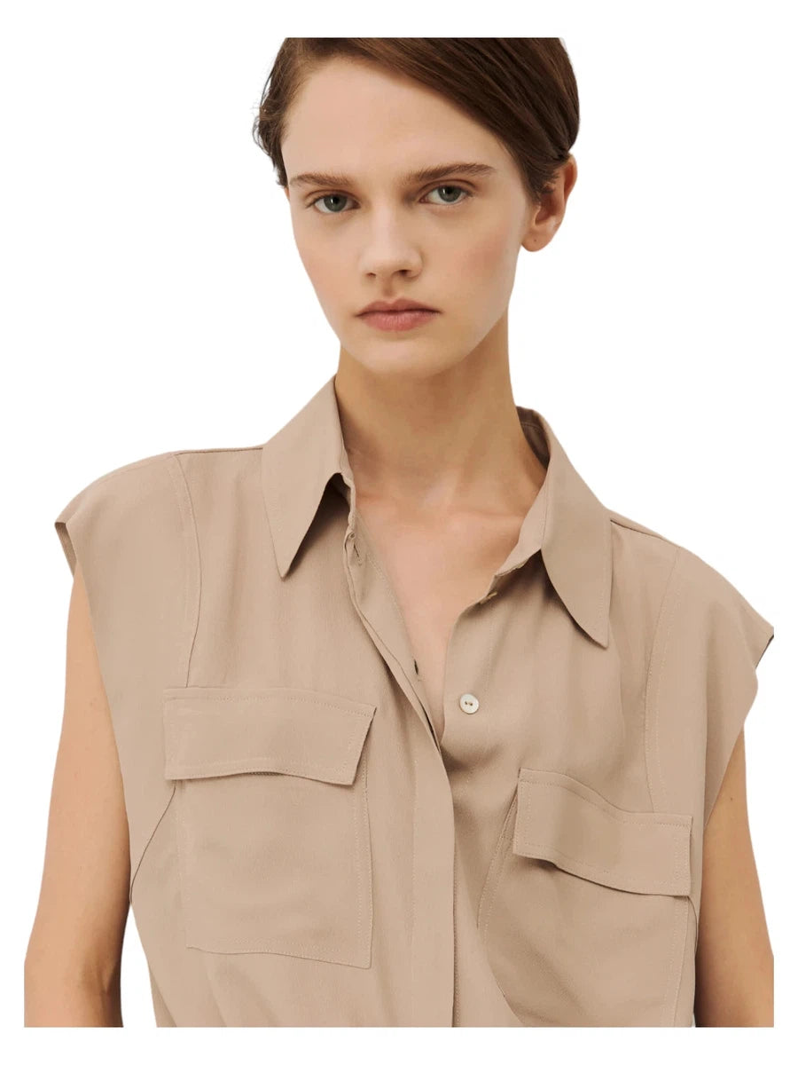 Camicia Fante in Crêpe con Nodo-Marella-Camicie-Vittorio Citro Boutique