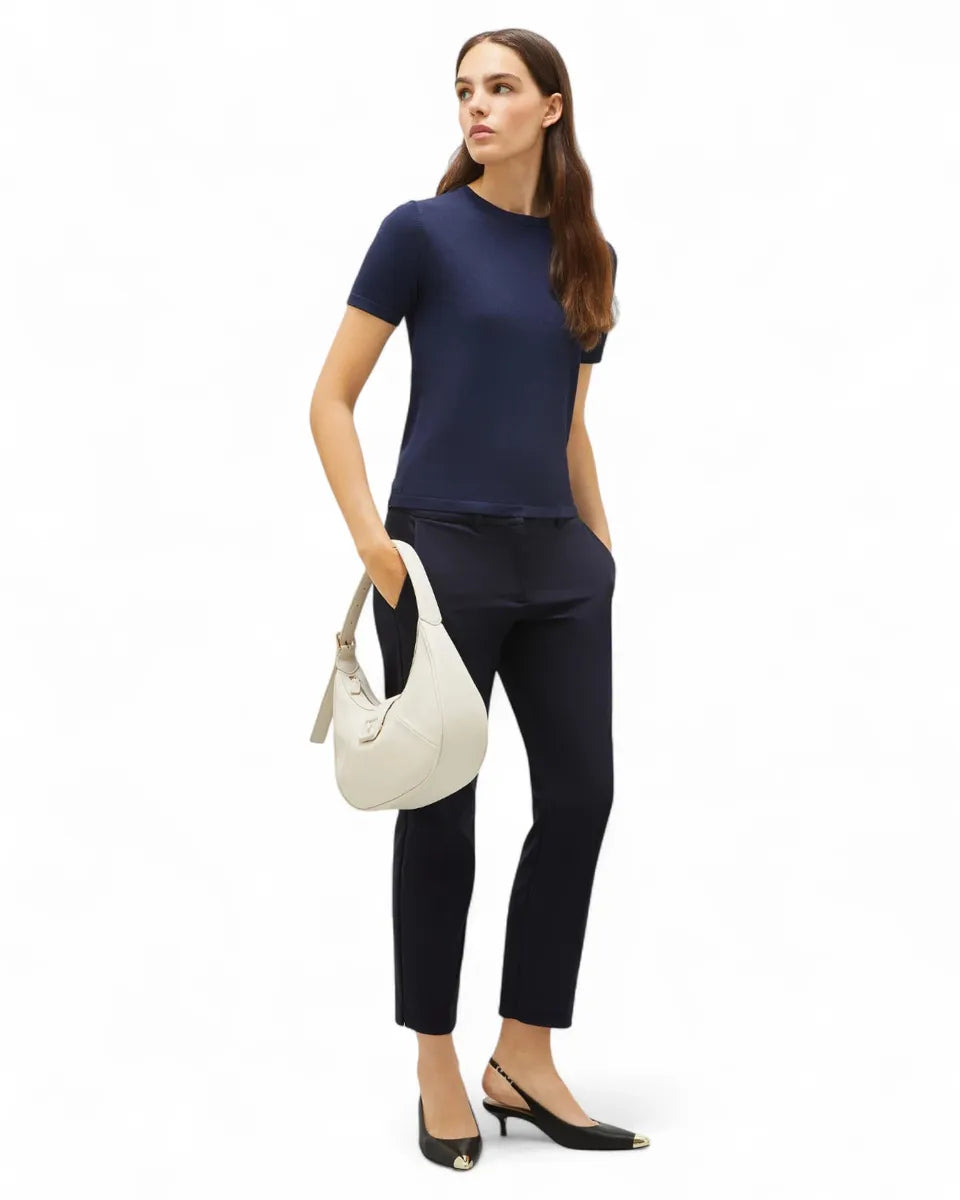 Pantalone in Cotone Stretch a Sigaretta-Marella-Pantaloni-Vittorio Citro Boutique