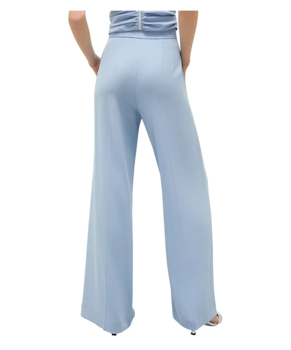 Pantalone Palazzo in Crêpe Envers Satin-Pantaloni-Marella-Vittorio Citro Boutique