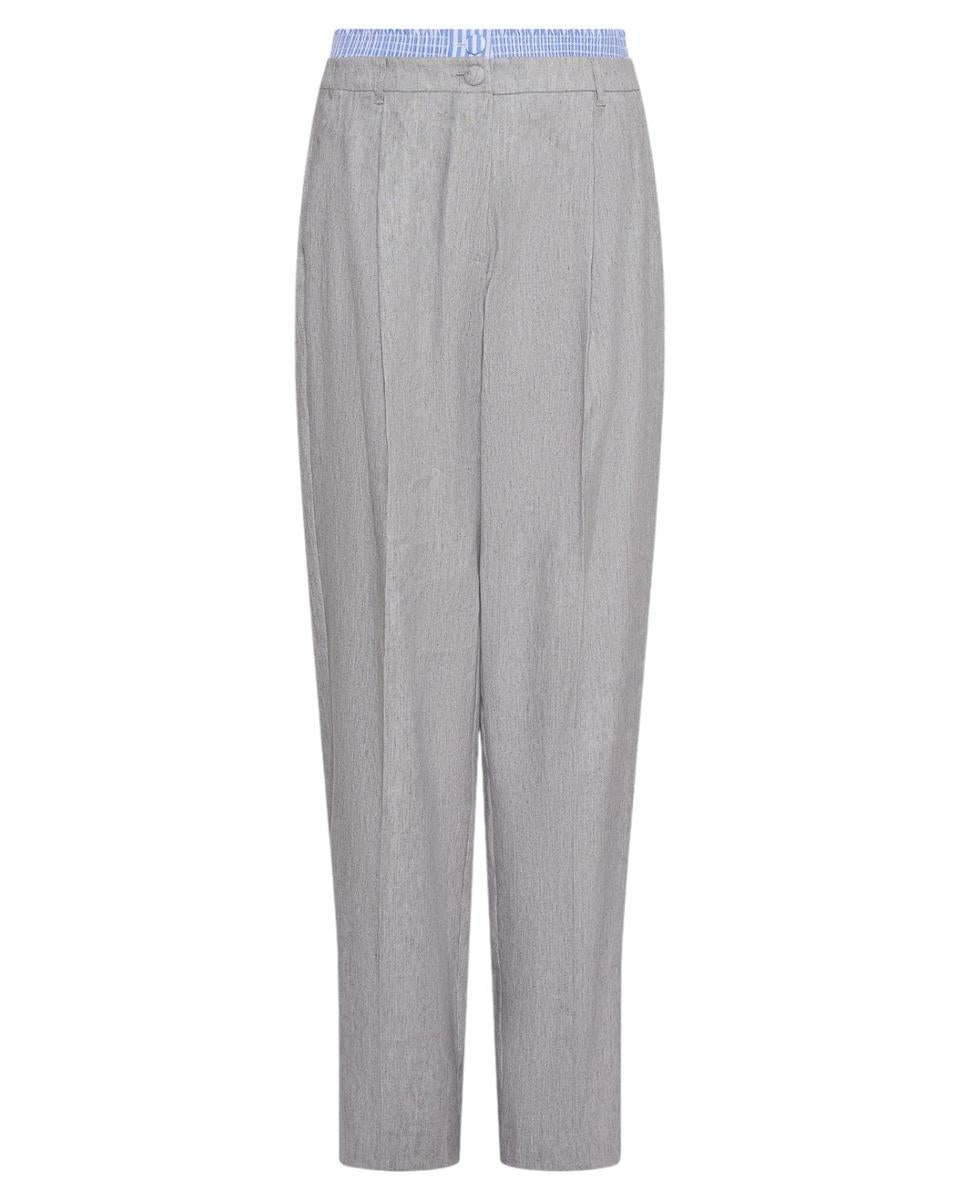 Pantalone in Misto Lino Stretch con Cintura a Contrasto-Marella-Pantaloni-Vittorio Citro Boutique