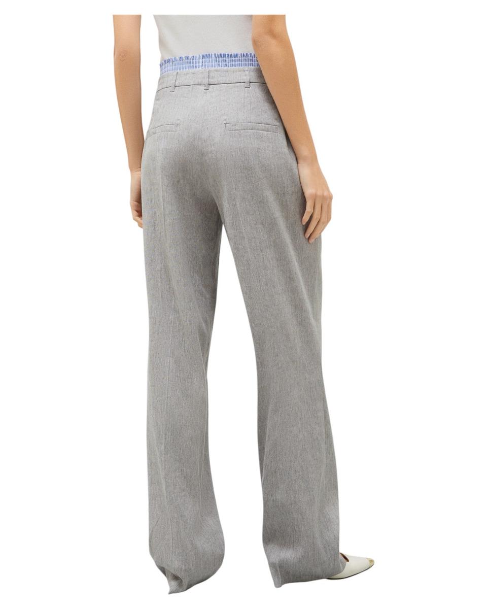 Pantalone in Misto Lino Stretch con Cintura a Contrasto-Marella-Pantaloni-Vittorio Citro Boutique