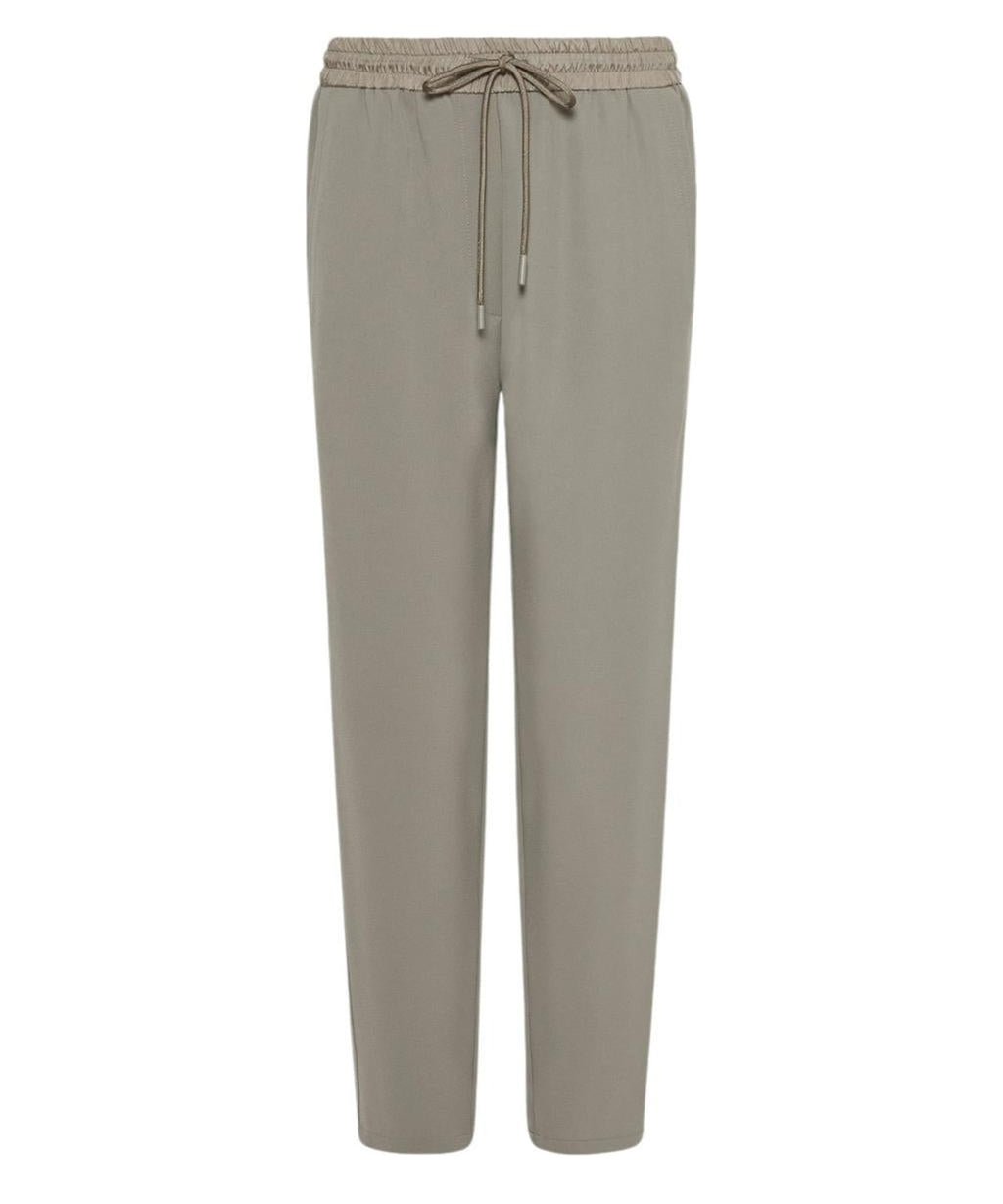 Jogger Fluidi in Triacetato con Coulisse in Seta-Marella-Pantaloni-Vittorio Citro Boutique