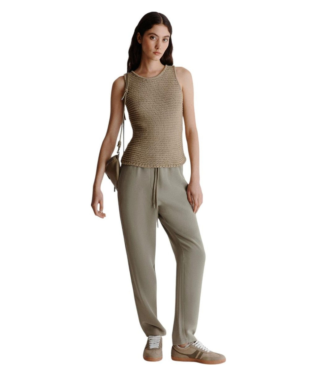 Jogger Fluidi in Triacetato con Coulisse in Seta-Marella-Pantaloni-Vittorio Citro Boutique