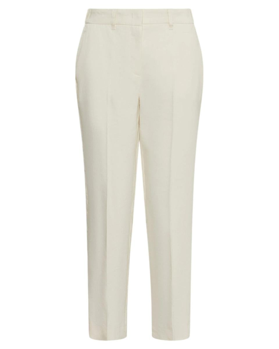 Pantalone Slim in Viscosa e Lino Stretch con Vita Elasticizzata-Marella-Pantaloni-Vittorio Citro Boutique
