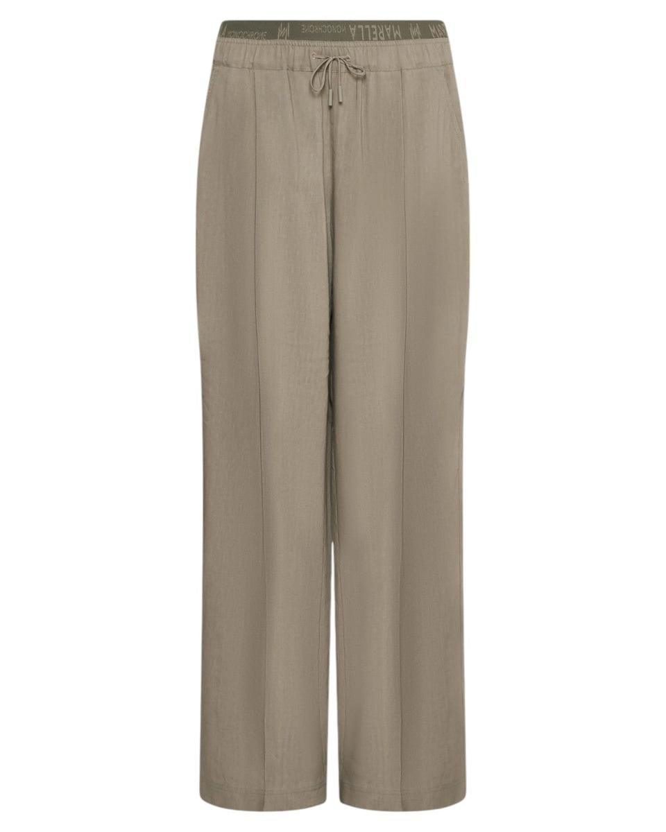 Pantalone Dritto in Viscosa e Lino Stretch con Coulisse in Seta-Marella-Pantaloni-Vittorio Citro Boutique
