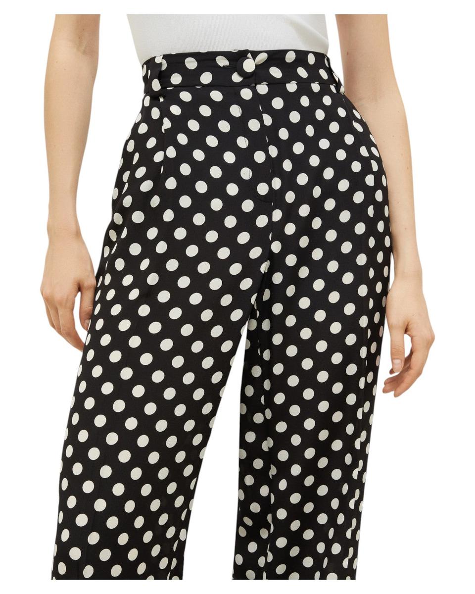 Pantalone Morbido in Seta con Stampa Foliage-Marella-Pantaloni-Vittorio Citro Boutique