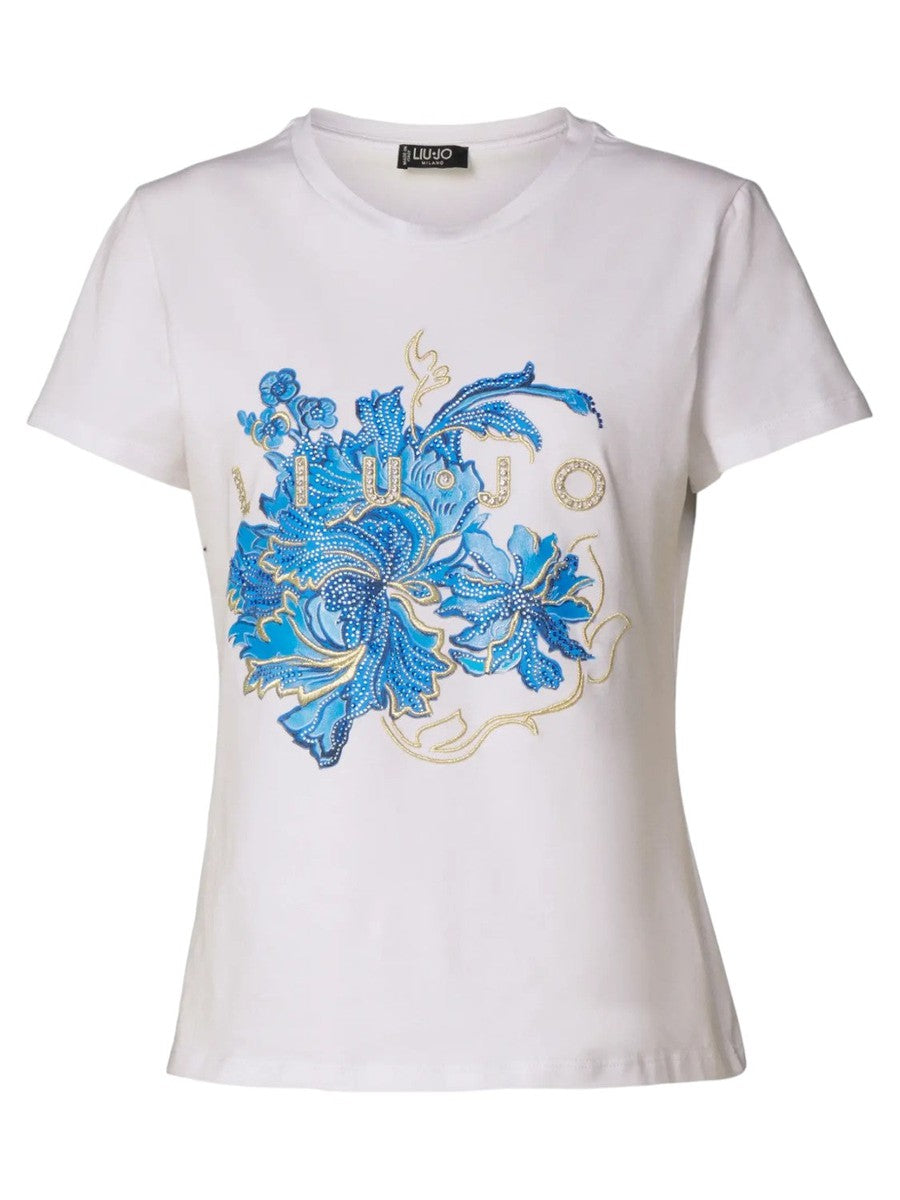 T-shirt Ecosostenibile con Stampa Logo-Liu-Jo-T-shirt-Vittorio Citro Boutique