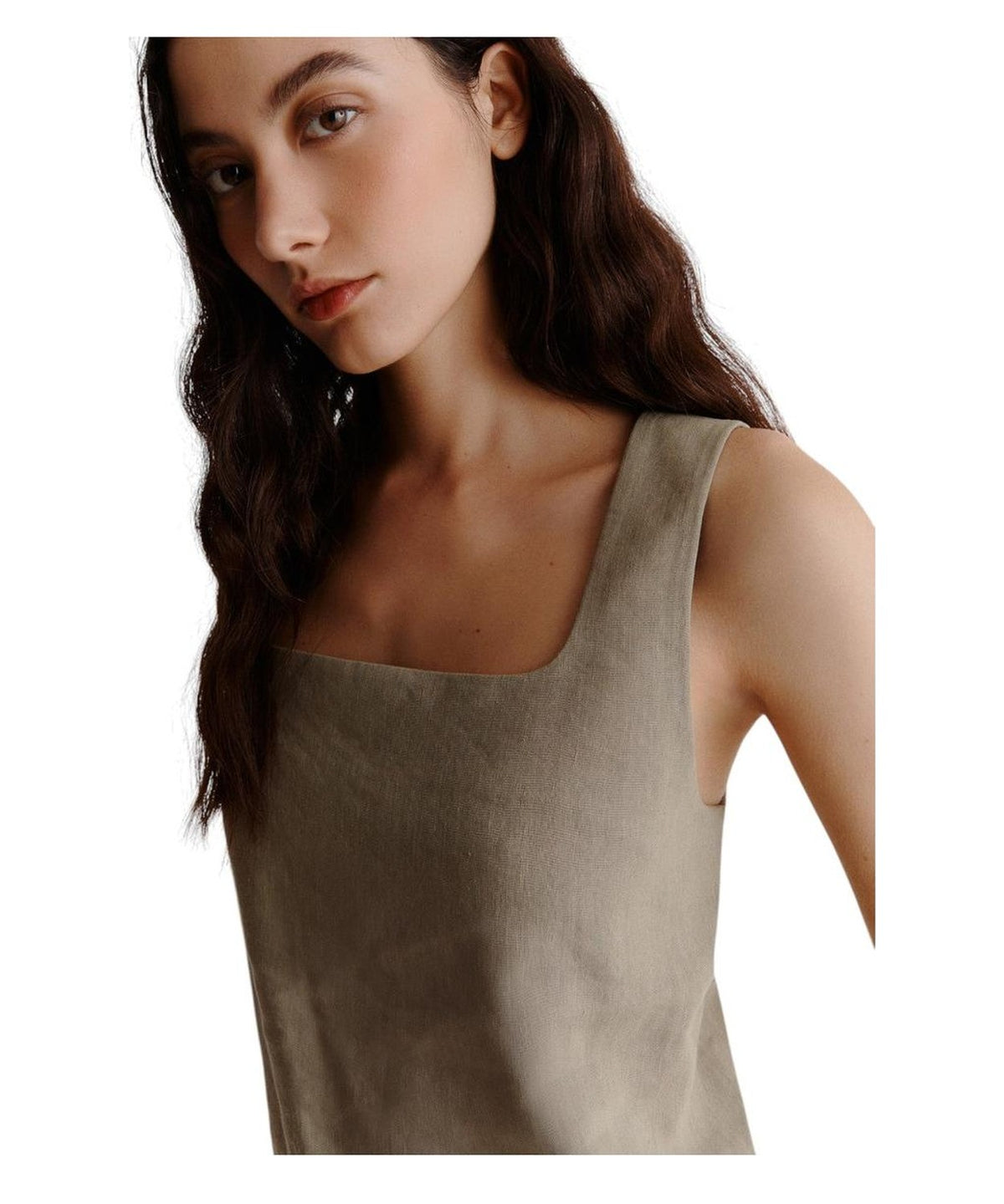 Top in Viscosa e Lino Stretch con Scollo Squadrato-Marella-Top-Vittorio Citro Boutique
