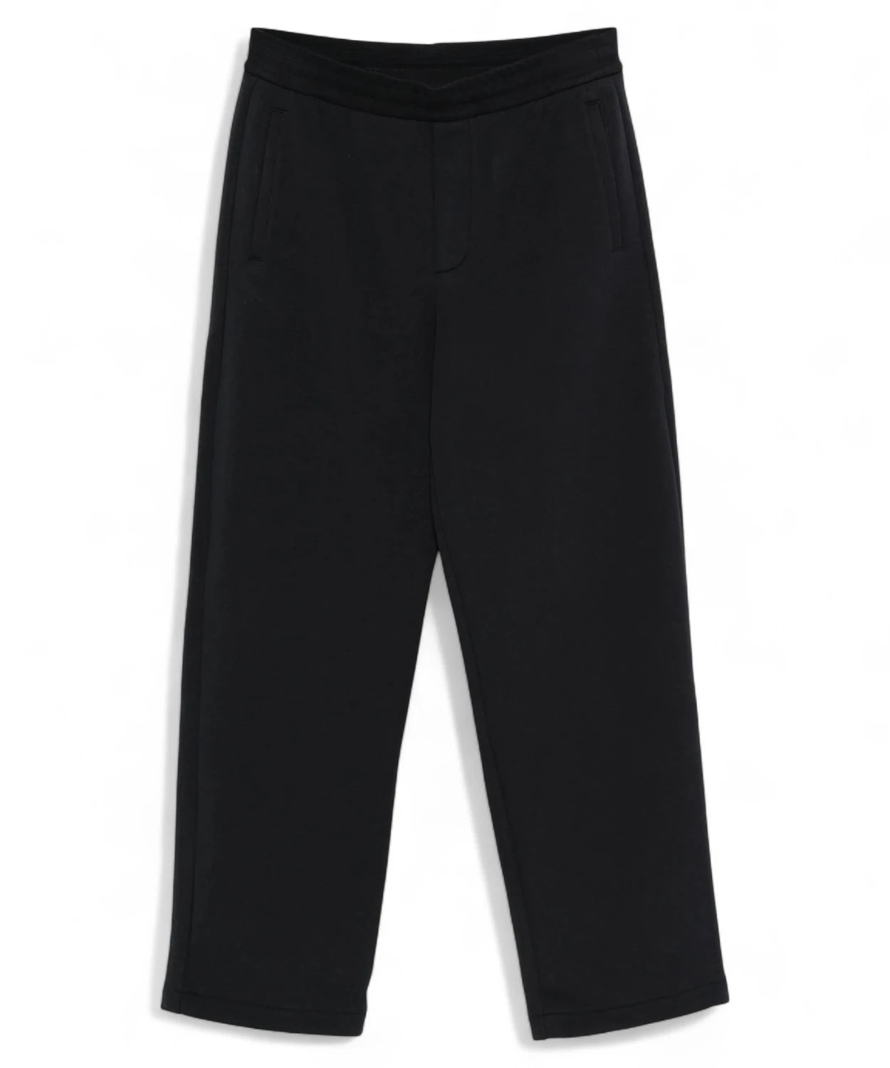 Pantaloni straight leg neri con vita elasticata e tasche laterali-Emporio Armani-Pantaloni-Vittorio Citro Boutique