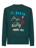 Maglione Heron Verde con Ricamo "St. Moritz"-Maglieria-Mc2 Saint Barth-Vittorio Citro Boutique