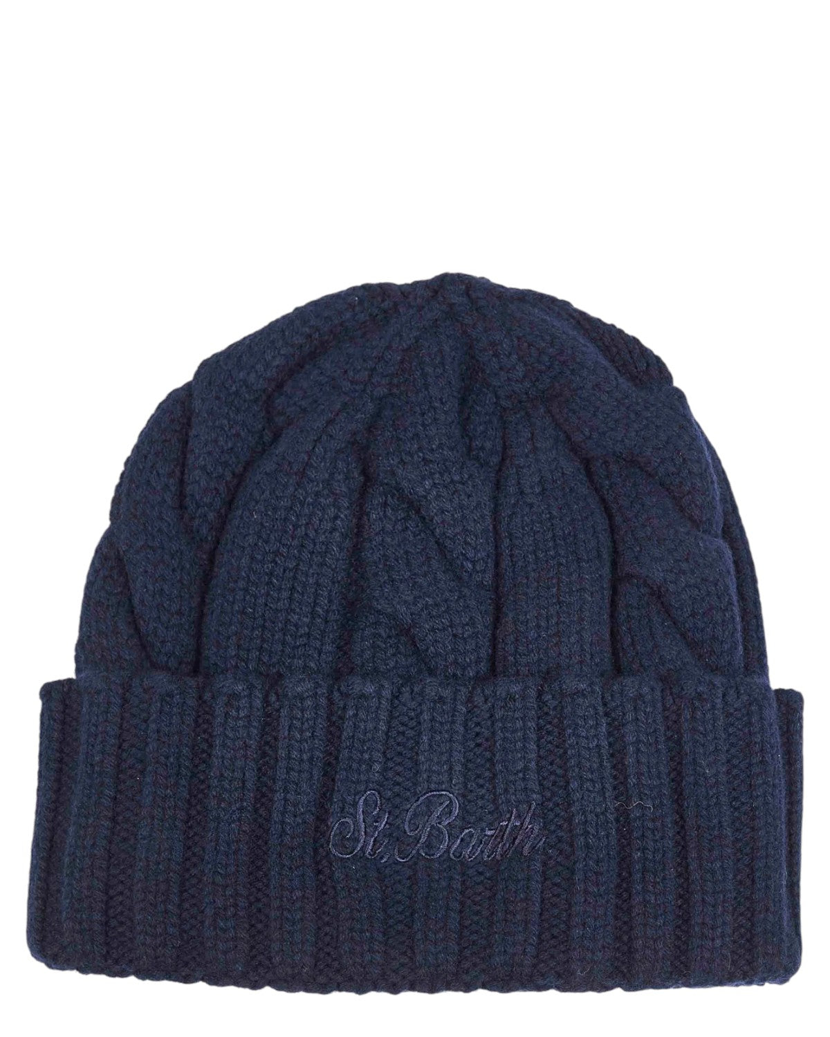 Cappello in lana a maglia grossa con trecce e Logo-Mc2 Saint Barth-Cappelli-Vittorio Citro Boutique