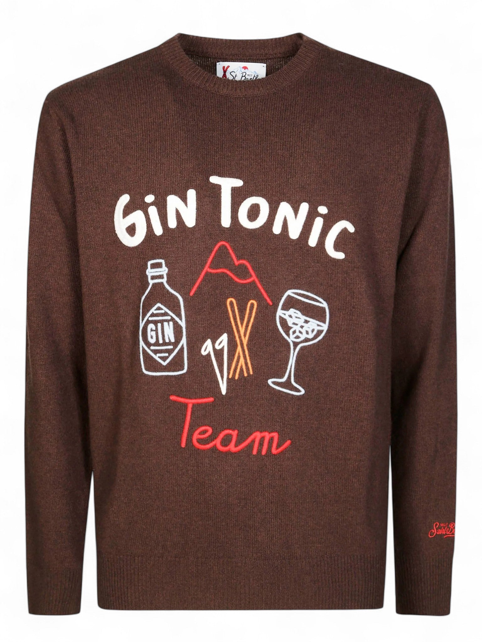 Maglione Heron in misto cashmere con ricamo GIN TONIC-Mc2 Saint Barth-Maglieria-Vittorio Citro Boutique