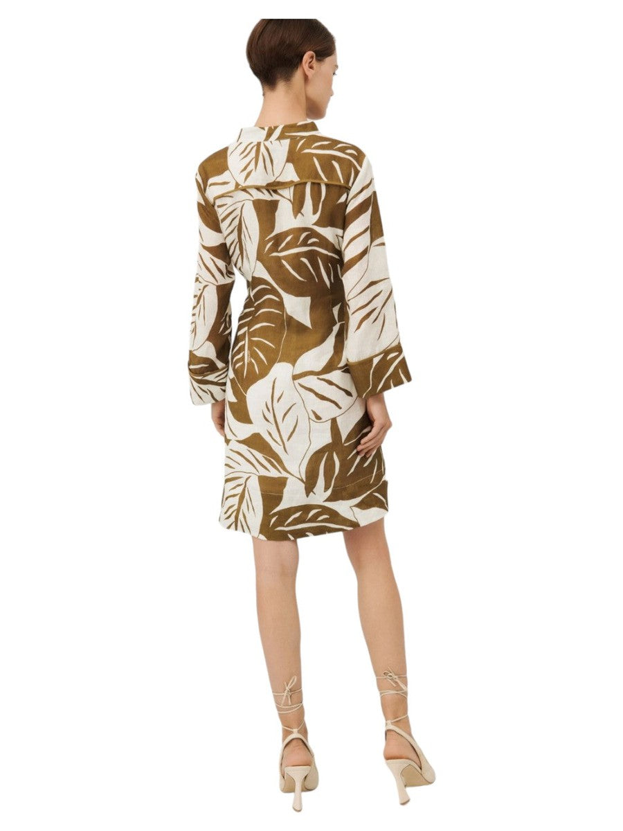 Abito Bessy a Fantasia con Fusciacca in Lino-Marella-Abiti-Vittorio Citro Boutique