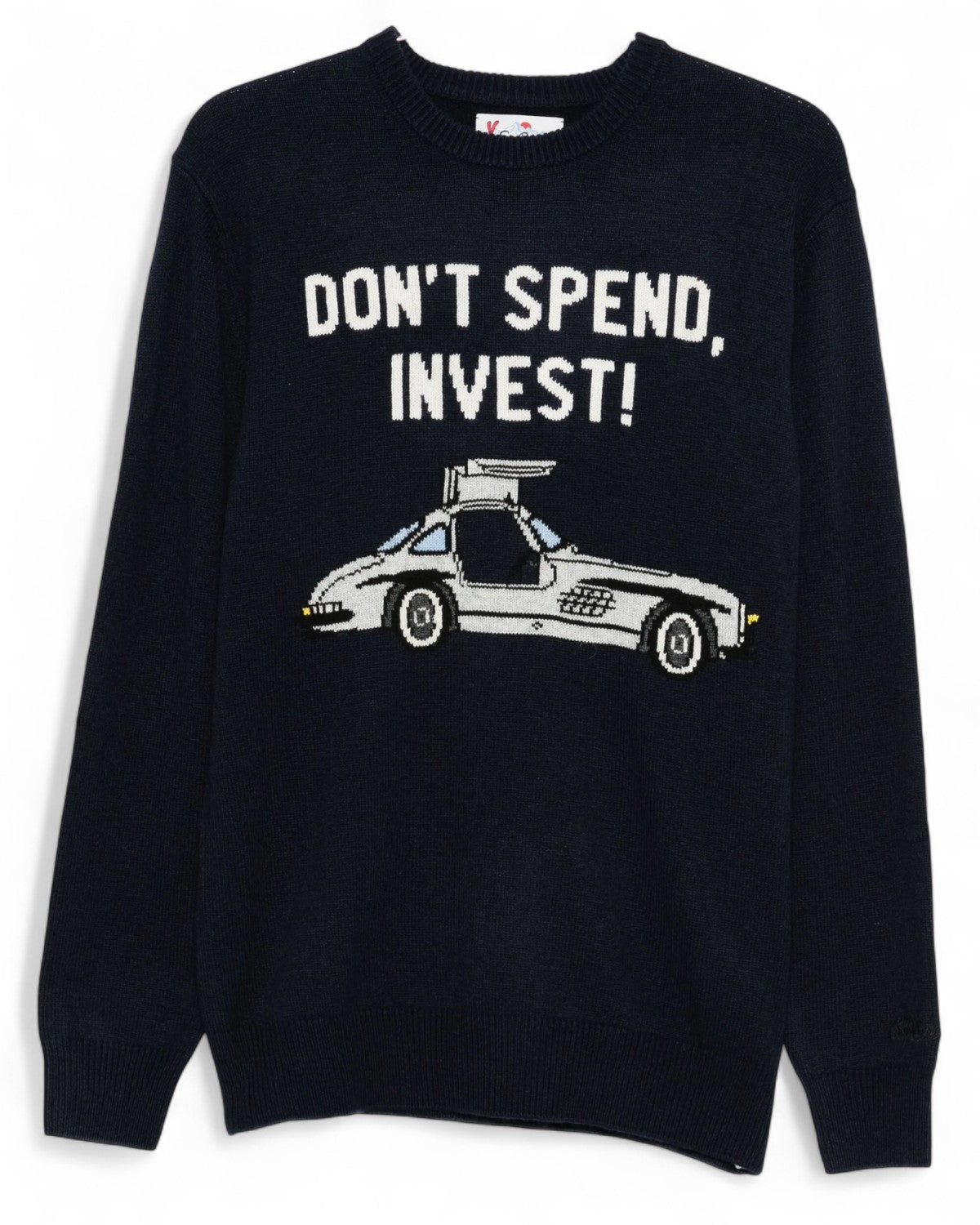 Maglione Heron Light con ricamo "Don't spend invest!"-Mc2 Saint Barth-Maglieria-Vittorio Citro Boutique