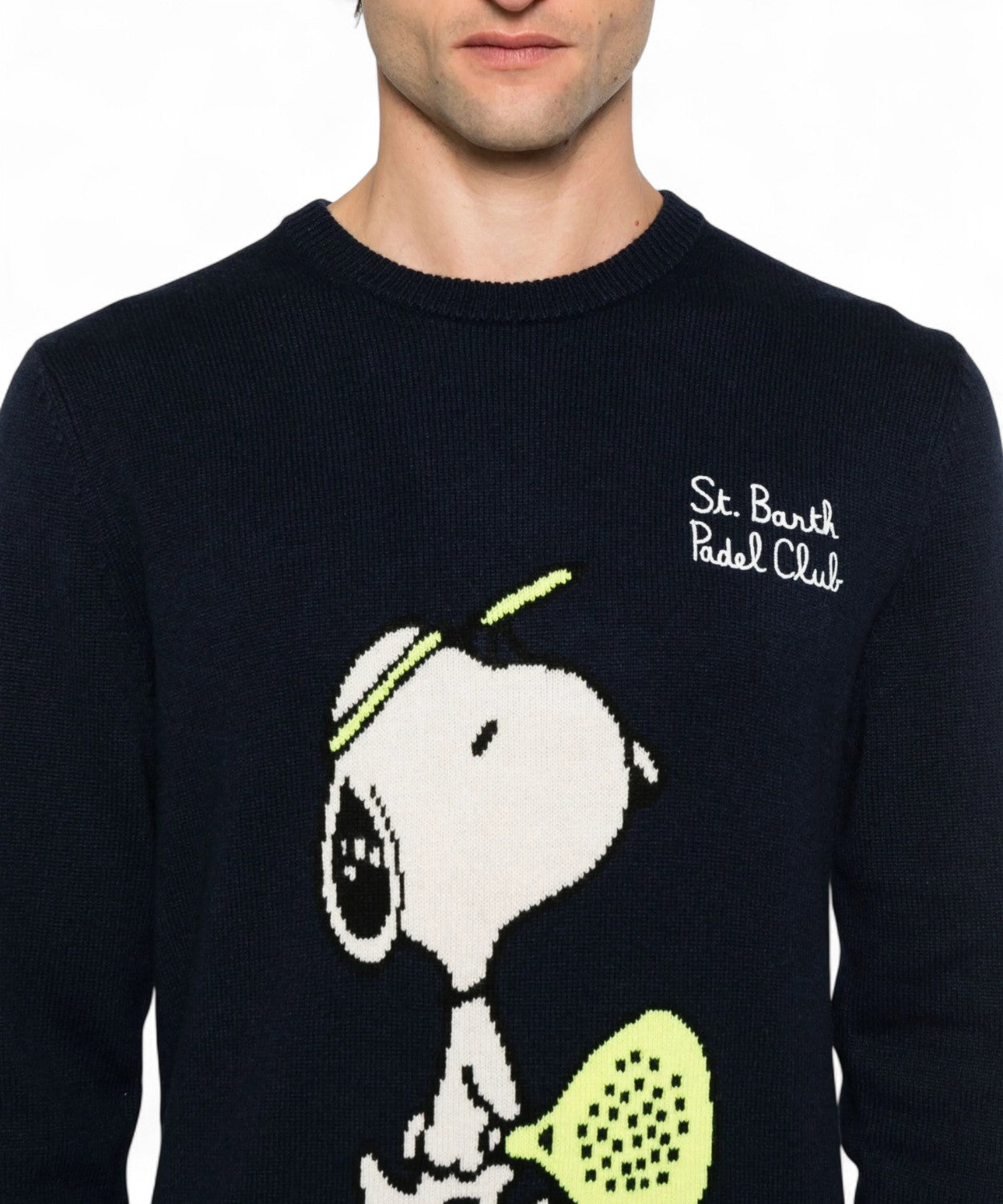 Maglione Heron in misto cashmere con ricamo Snoopy Padel-Mc2 Saint Barth-Maglieria-Vittorio Citro Boutique
