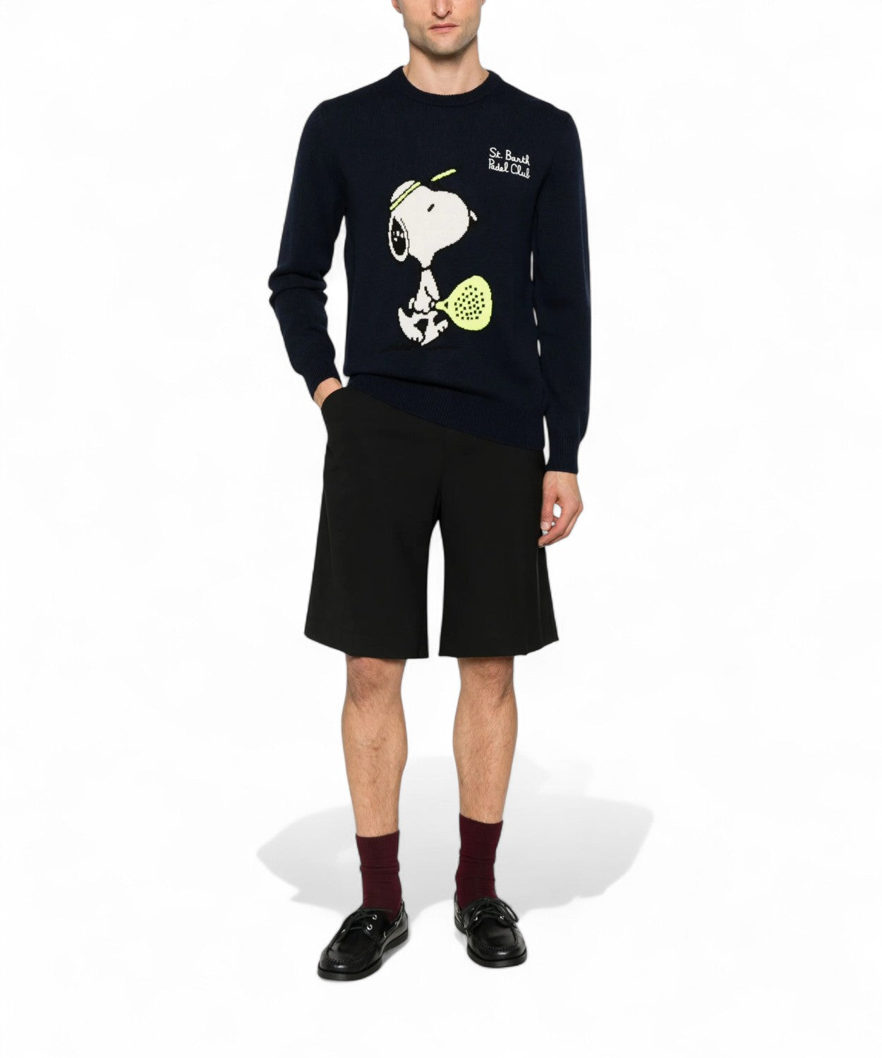 Maglione Heron in misto cashmere con ricamo Snoopy Padel-Mc2 Saint Barth-Maglieria-Vittorio Citro Boutique