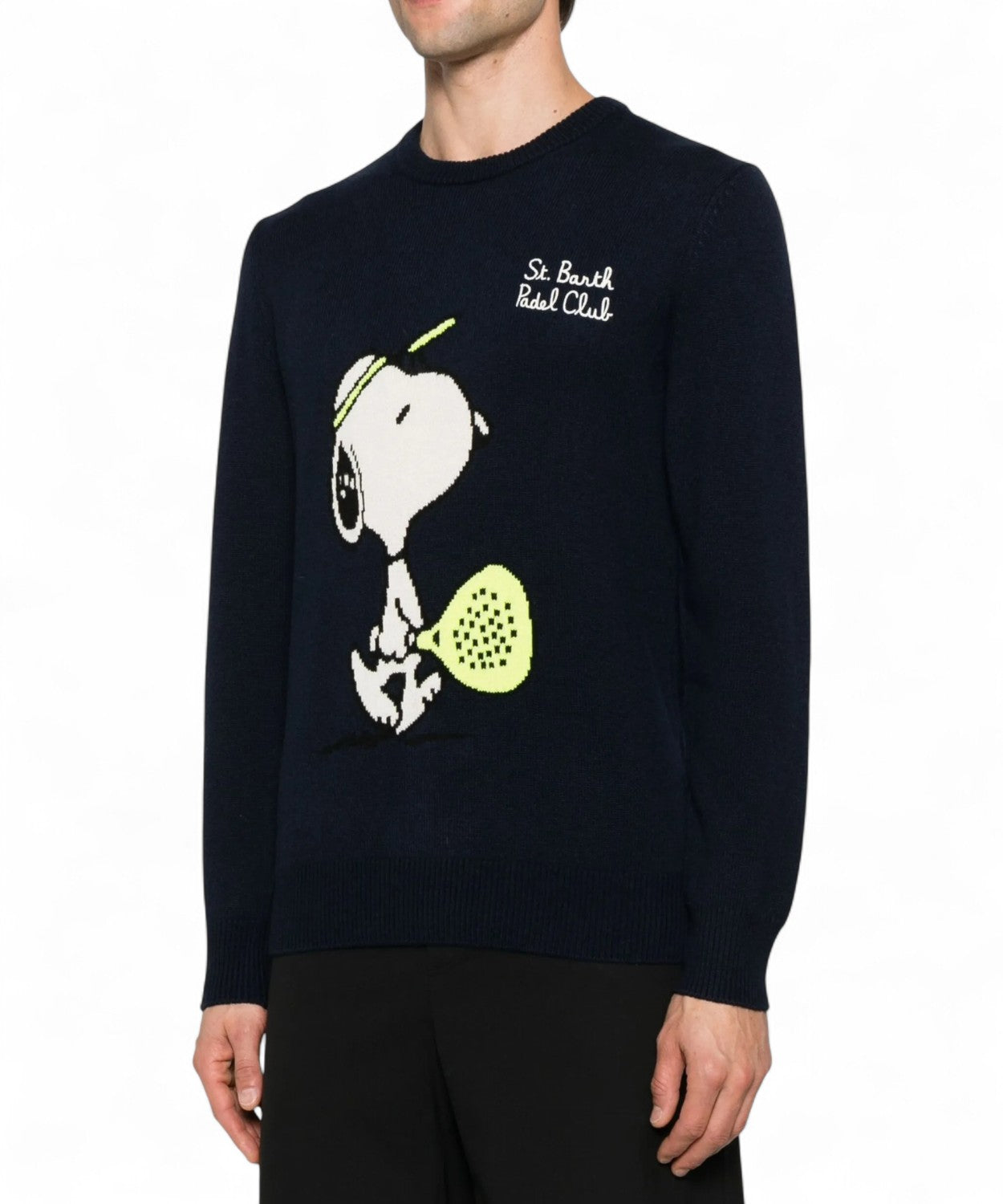 Maglione Heron in misto cashmere con ricamo Snoopy Padel-Mc2 Saint Barth-Maglieria-Vittorio Citro Boutique