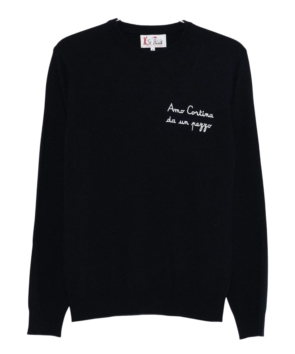 Maglione Heron Light con ricamo "Amo cortina da un pezzo"-Mc2 Saint Barth-Maglieria-Vittorio Citro Boutique