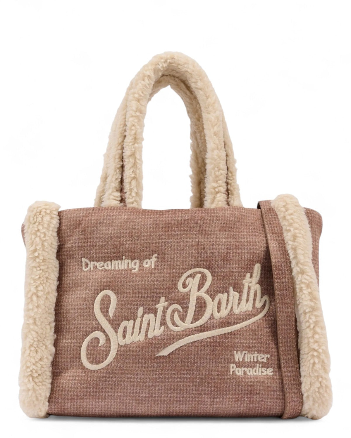 Colette Shearling Pied de Poule con manico e tracolla-Mc2 Saint Barth-Borse a spalla-Vittorio Citro Boutique