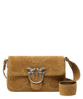PINKO Borsa a Spalla in Suede con Intarsio