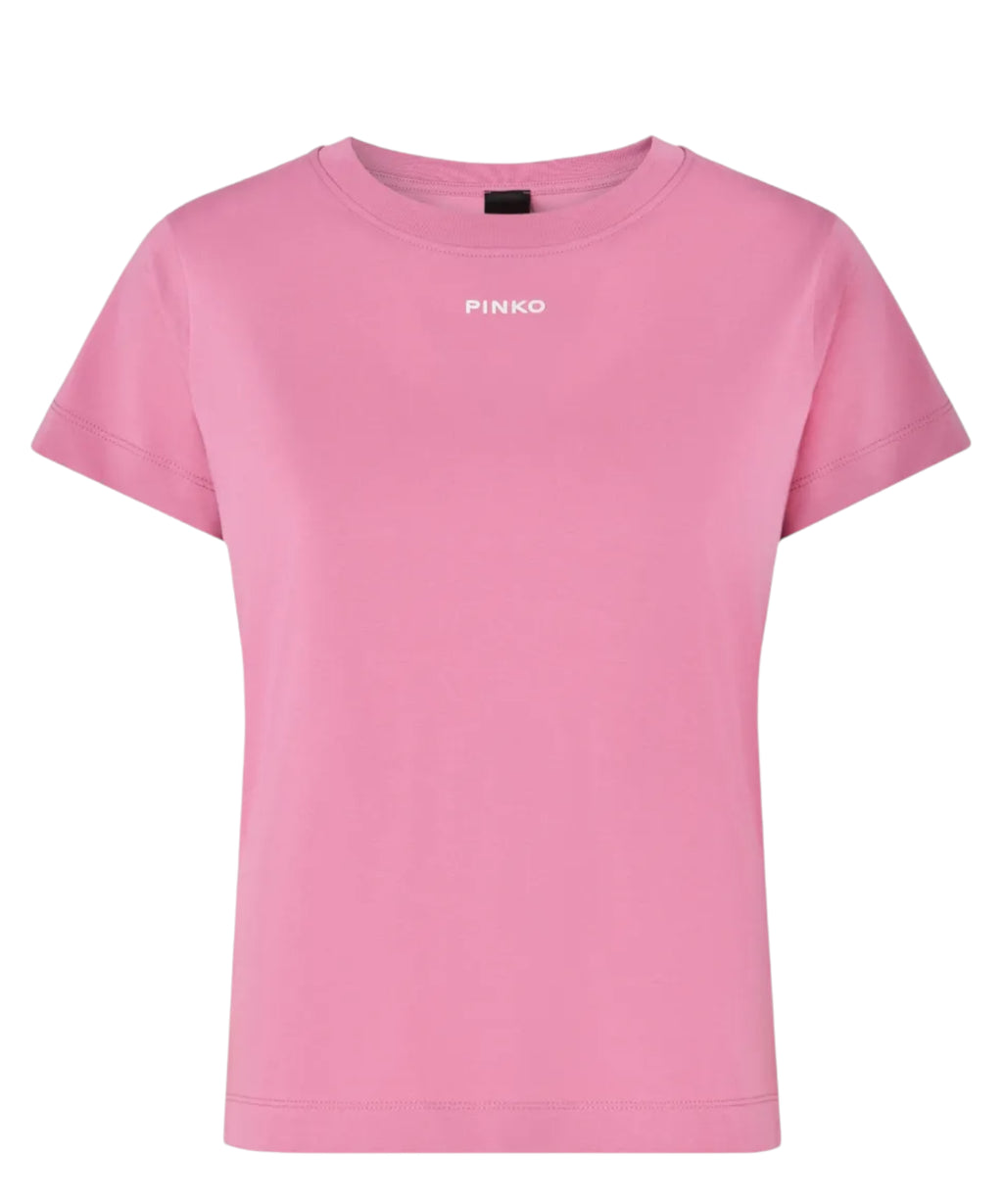 PINKO Basic T-Shirt in cotton with embroidered logo