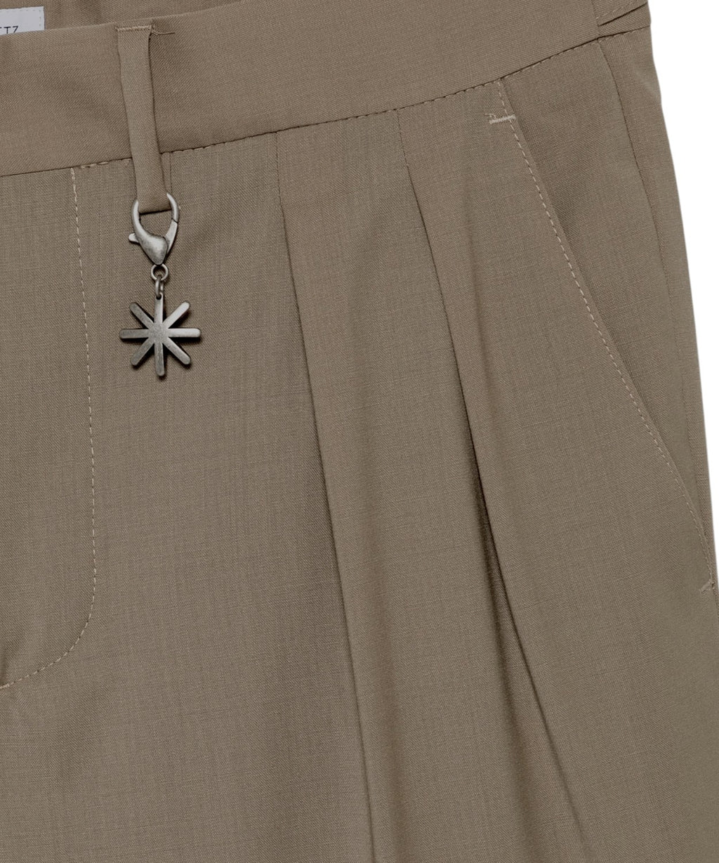 Men's Fresh Stretch Wool Trousers Beige Elegant