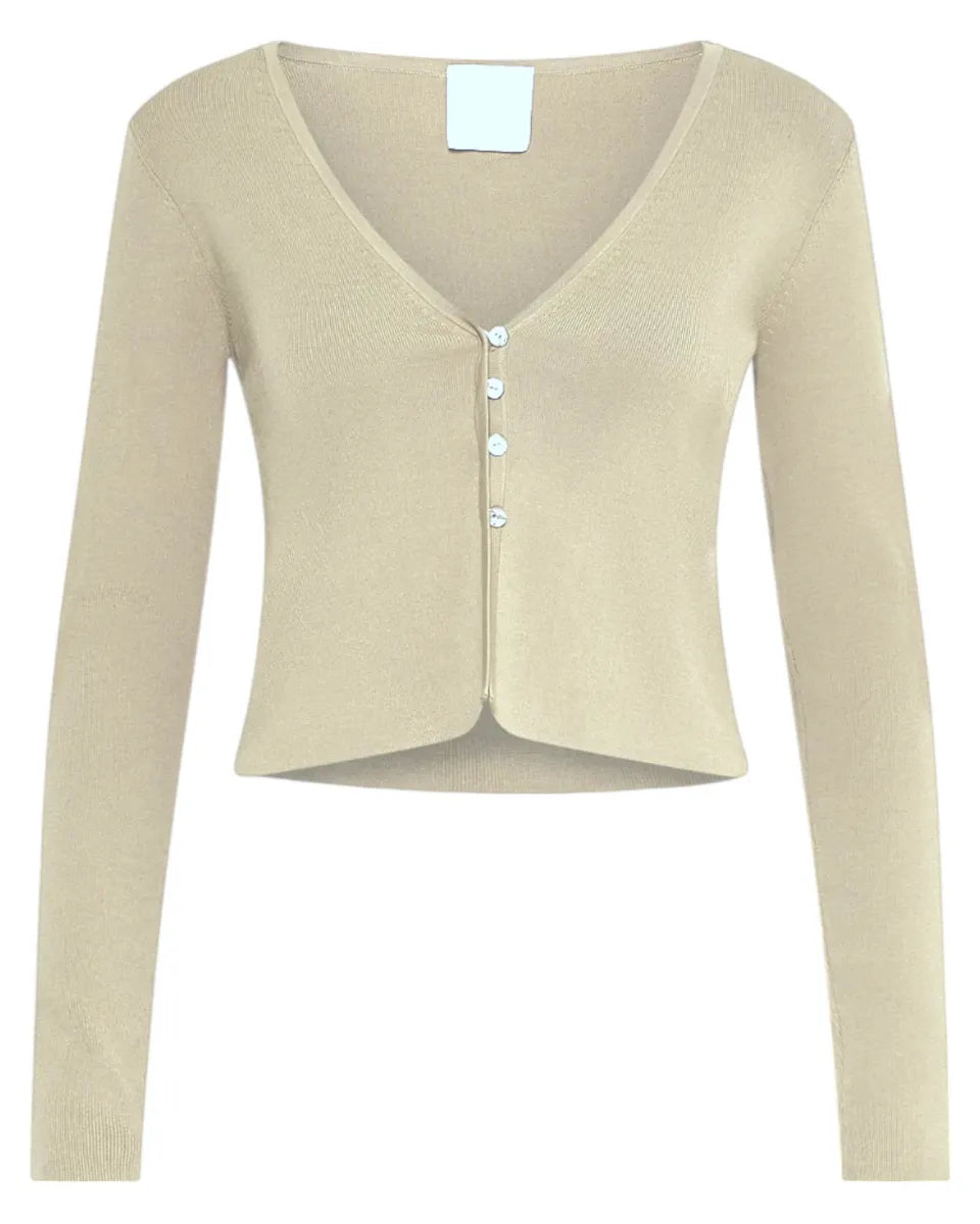 Cardigan in Viscosa Silky con Bottoni in Madreperla-Marella-Maglieria-Vittorio Citro Boutique