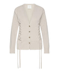 Cardigan Donna in Lana Cardata con Dettagli Corsetto