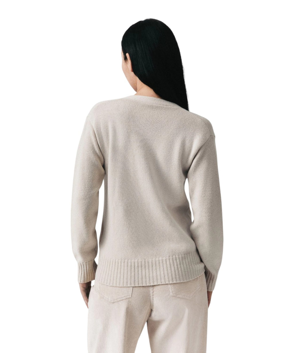 Cardigan Donna in Lana Cardata con Dettagli Corsetto