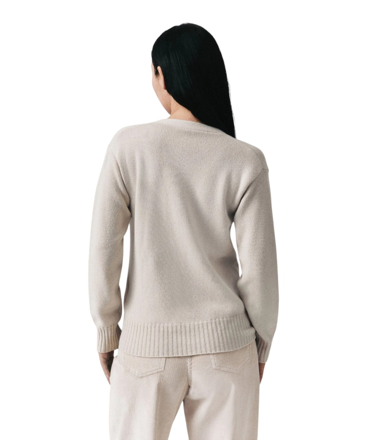 Cardigan Donna in Lana Cardata con Dettagli Corsetto
