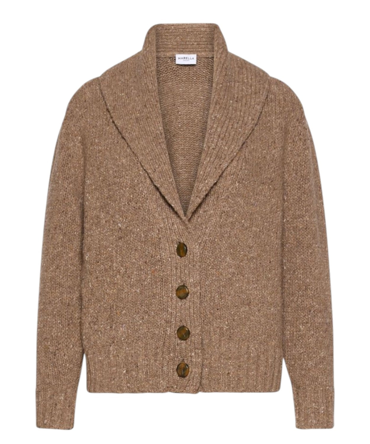 Cardigan Marella Geode in Misto Lana con Scollo a Scialle