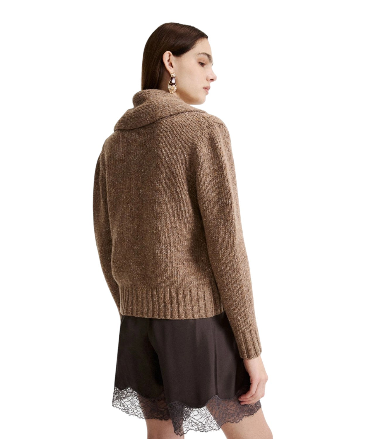 Cardigan Marella Geode in Misto Lana con Scollo a Scialle