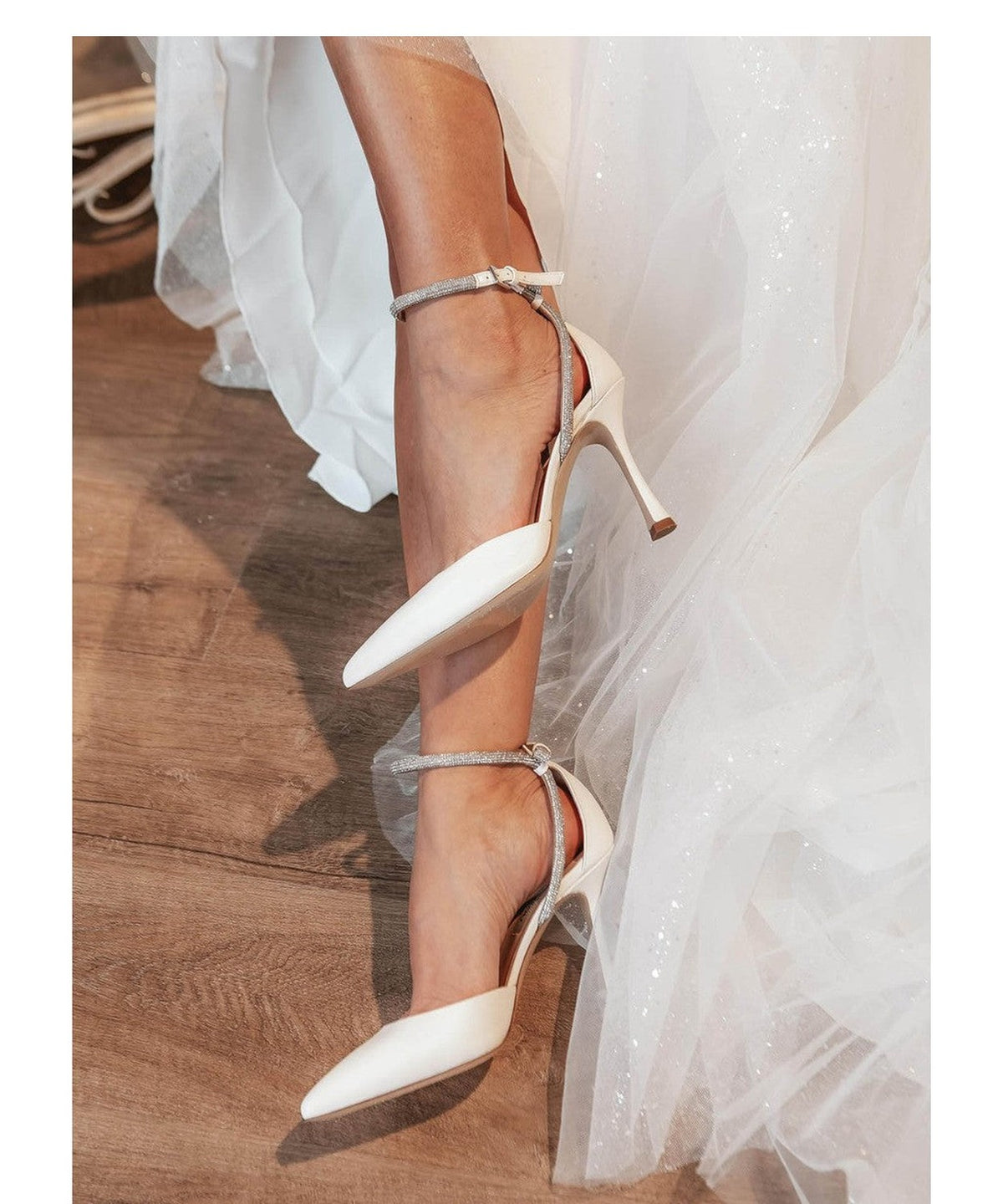 Décolleté in Morbida Nappa con Cinturino e Strass-Scarpe con tacco-NINALILOU-Vittorio Citro Boutique
